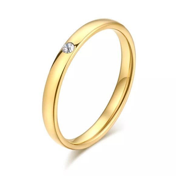 Jewelry - Minimalist Gold Dainty Cubic Zirconia Ring